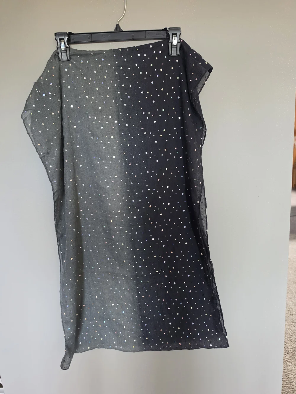 Gray Sequin Dot Scarf